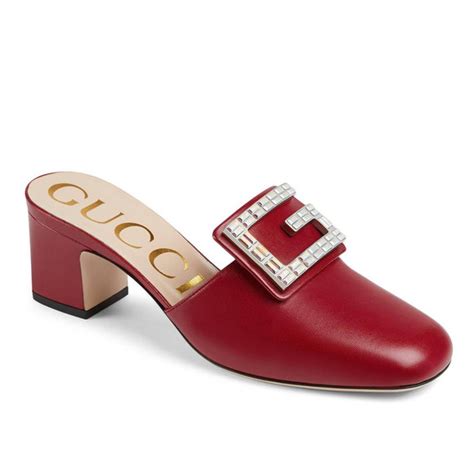 Gucci Madelyn 55mm Leather Mules with Square G 